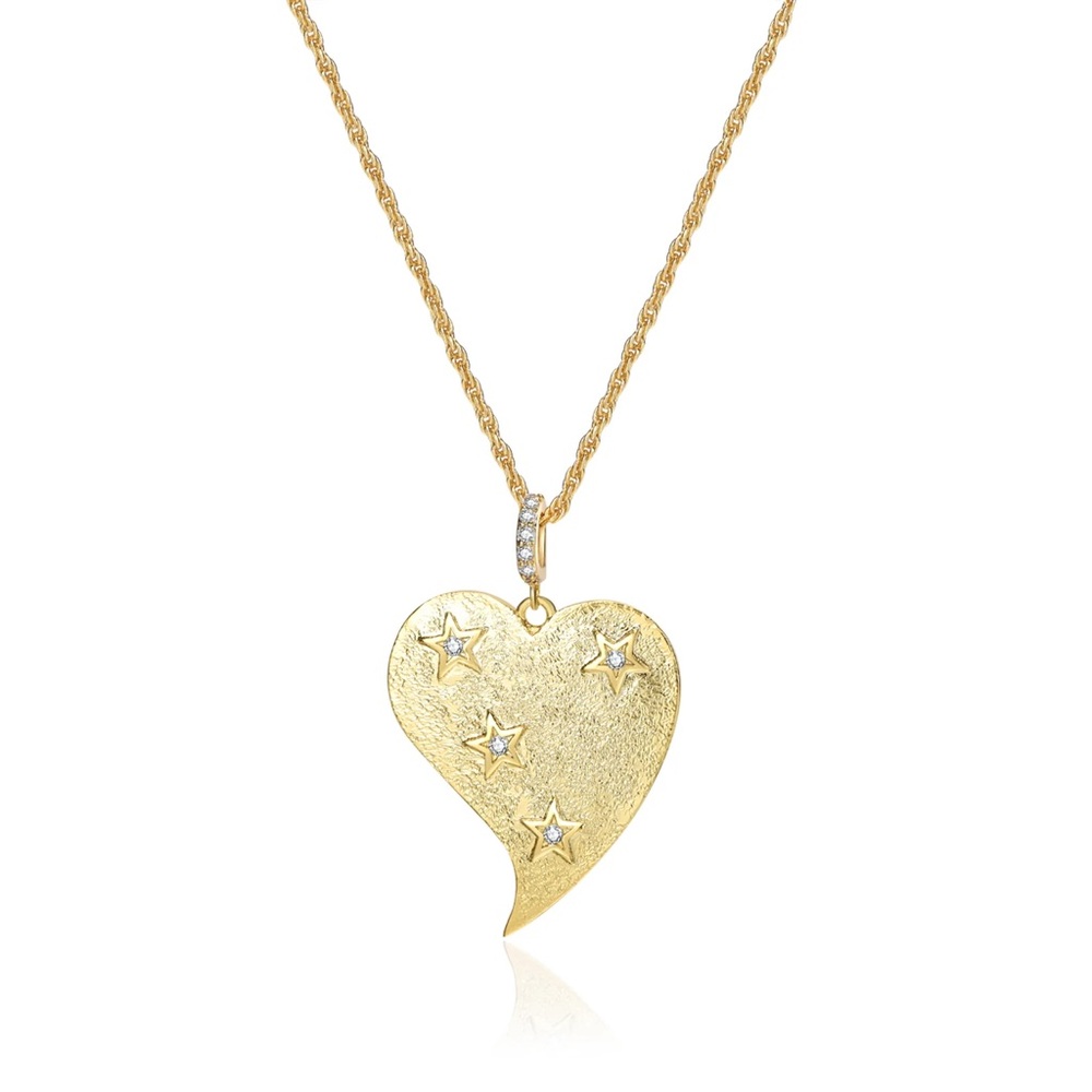 Celeste Starre Twinkle Heart Necklace | 18k Gold Plated | NWT + Box